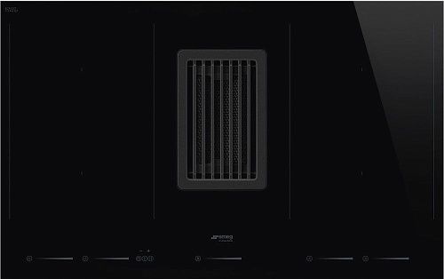 Варочная панель Индукционная SMEG HOBD682D1 со встроенной вытяжкой черная фото в интернет-магазине «Mebelex»