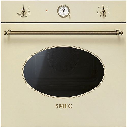 Духовой шкаф Электрический SMEG SF800PO, кремовый, фурнитура латунная фото в интернет-магазине «Mebelex»