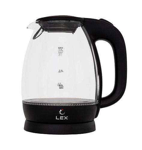 Чайник электрический LEX LX 3002-1 черный фото в интернет-магазине «Mebelex»