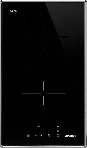 Варочная панель Стеклокерамическая SMEG SE232TX1 чёрный прямой край рамка из нержавеющей стали фото в интернет-магазине «Mebelex»