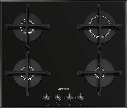 Варочная панель Газовая SMEG PV164B3 чёрный, скошенный край фото в интернет-магазине «Mebelex»