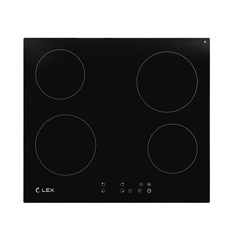 Стеклокерамическая панель LEX EVH 640-0 BL (черное стекло) фото в интернет-магазине «Mebelex»