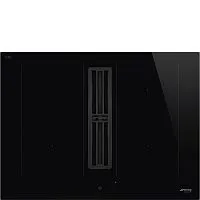 258 490 руб., Варочная панель Индукционная SMEG HOBD472D со встроенной вытяжкой черное стекло